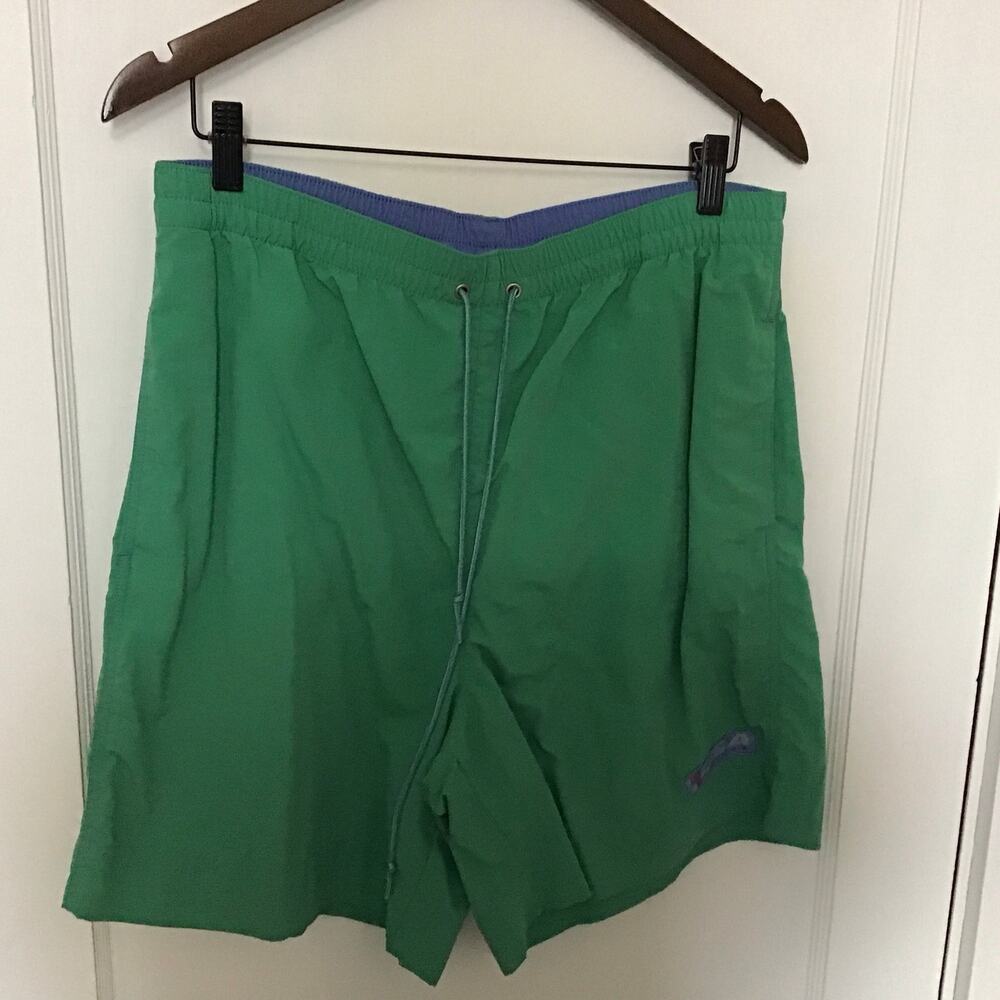 Vintage The Limited Nylon Green and Blue Adjustable Waist Shorts Large